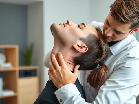 Chiropractor treating torticollis in Paris